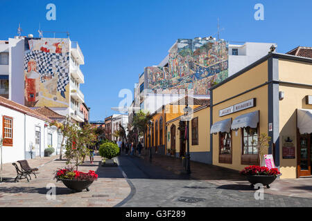 Pedestrian area in the old town of Los Llanos, La Palma, Canary Islands, Spain, Europe Stock Photo