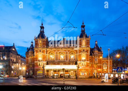 Leidseplein, Stadsschouwburg with dusk, Amsterdam, Holland, Netherlands Stock Photo