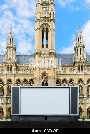 Huge screen for the film festival in Vienna Austria in front of a monument buildling Stock Photo