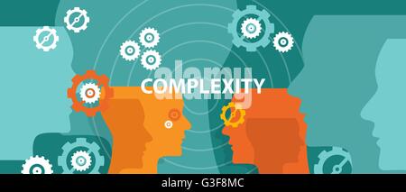 complexity concept illustration vector head thinking Stock Vector