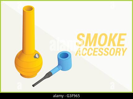 smoke accessories vector 3d illustration Stock Vector