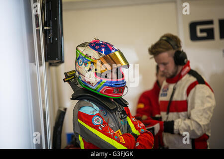 Northamptonshire, UK. 11th June, 2016.  Ollie Chadwick waiting togo out in his #86 GPRM Toyota GT86 Credit:  steven roe/Alamy Live News Stock Photo