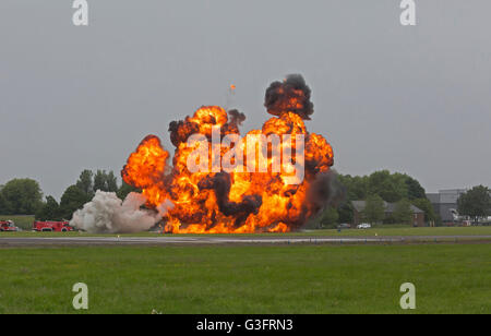 Biggin Hill, UK. 11th June 2016. Pyrotechnics wowed the crowds at the Biggin Hill Festival of Fligh Credit: Keith Larby/Alamy Live News Stock Photo