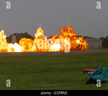 Biggin Hill, UK. 11th June 2016. Pyrotechnics wowed the crowds at the Biggin Hill Festival of Fligh Credit: Keith Larby/Alamy Live News Stock Photo