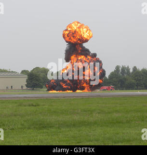 Biggin Hill, UK. 11th June 2016. Pyrotechnics wowed the crowds at the Biggin Hill Festival of Fligh Credit: Keith Larby/Alamy Live News Stock Photo