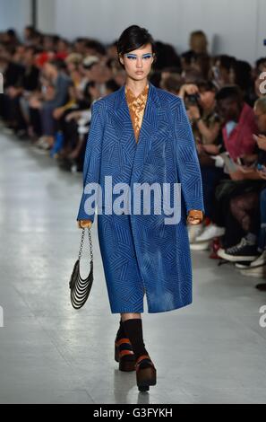 Models on the catwalk during the Casely-Hayford London Collections Men SS17 show at the BFC Show Space, in central London. Stock Photo