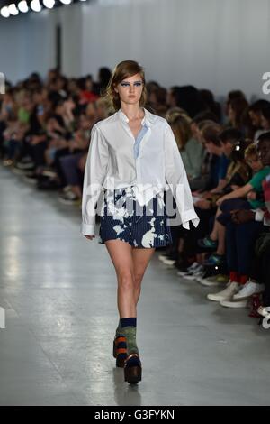 Models on the catwalk during the Casely-Hayford London Collections Men SS17 show at the BFC Show Space, in central London. Stock Photo