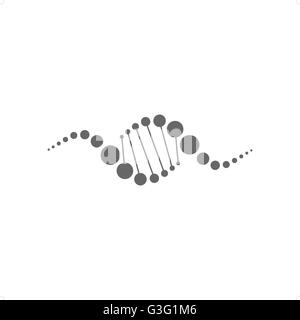 Spiral DNA molecule icon. Twisted complex molecule, medical stroked ...