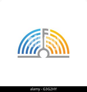 Abstract productive minds music note icon vector illustration isolated on white background. Stock Vector