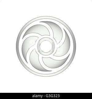 Fan or computer cooler icon vector illustration isolated on white background. Stock Vector