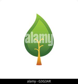 Abstract tree rain drop like vector illustration isolated on white background. Stock Vector