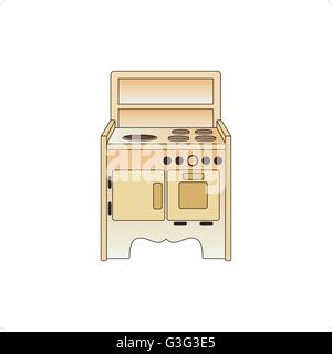 Old cooker vector illustration isolated on white background. Stock Vector