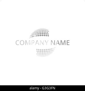 Dotted disco globe logo vector illustration isolated on white background. Stock Vector