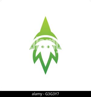 Cute cartoon style wizard mascot vector illustration isolated on white background. Stock Vector