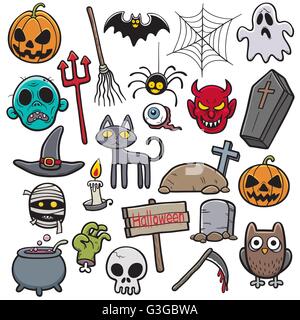 vector illustration of a halloween set Stock Vector Image & Art - Alamy