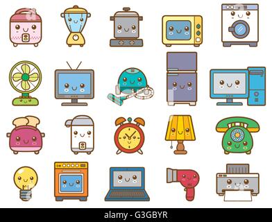 Vector Illustration of Home appliances and electronics Stock Vector