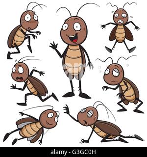Vector illustration of Cartoon cockroach Stock Vector