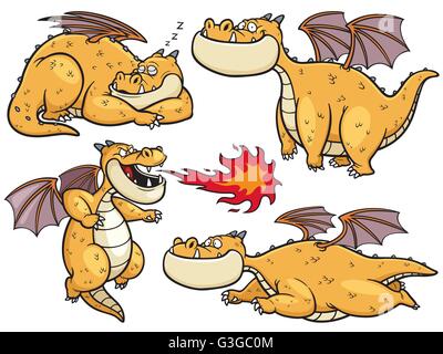 Vector illustration of Cartoon Dragon Stock Vector