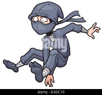 Vector illustration of Cartoon Ninja Stock Vector