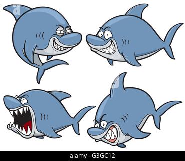 Vector illustration of Cartoon Shark Stock Vector