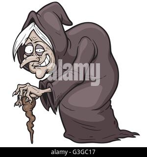 Vector illustration of Cartoon Witch Stock Vector