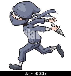 Vector illustration of Cartoon Ninja Stock Vector