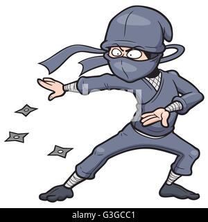 Vector illustration of Cartoon Ninja Stock Vector