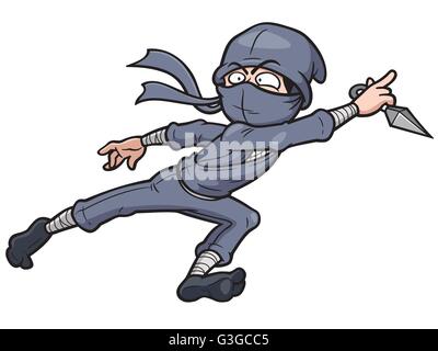 Vector illustration of Cartoon Ninja Stock Vector