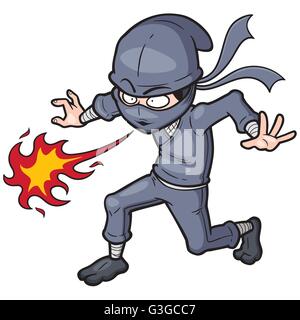 Vector illustration of Cartoon Ninja Stock Vector