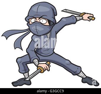 Vector illustration of Cartoon Ninja Stock Vector