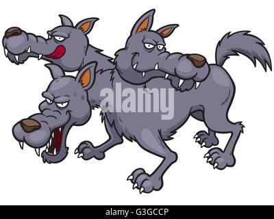 Vector illustration of Cerberus cartoon Stock Vector