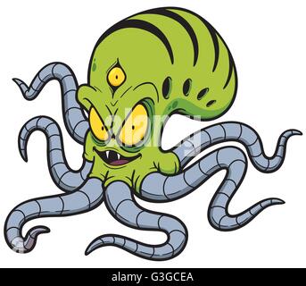 Vector illustration of Alien cartoon Stock Vector