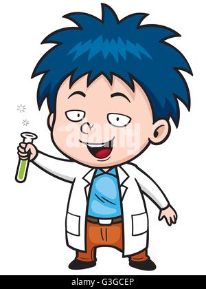 Vector illustration of Cartoon Scientist Stock Vector