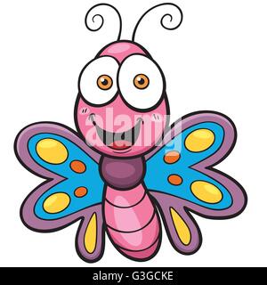 Vector Illustration of Butterfly cartoon Stock Vector
