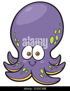 Vector illustration of Cartoon octopus Stock Vector
