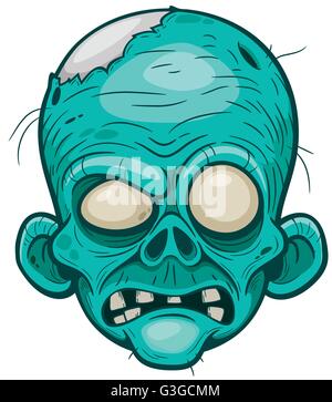 Vector illustration of Cartoon zombie face Stock Vector