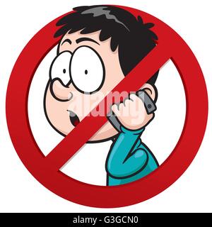 Vector illustration of No phone receiver sign Stock Vector