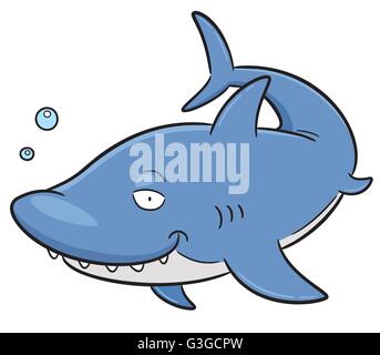 Vector illustration of Cartoon Shark Stock Vector