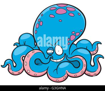 Vector illustration of Cartoon octopus Stock Vector