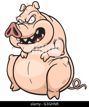 Vector illustration of cartoon pig Stock Vector