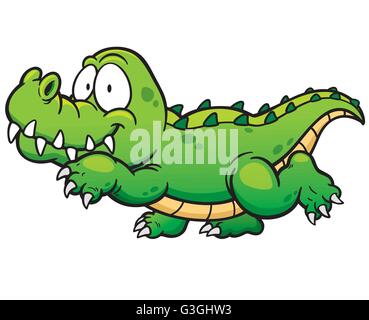Vector illustration of Cartoon crocodile Stock Vector