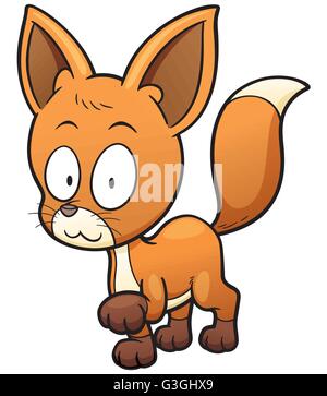 Vector illustration of Cartoon fox Stock Vector