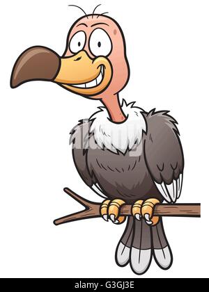 Vector illustration of Cartoon vulture Stock Vector