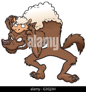 Vector illustration of Cartoon wolf Stock Vector