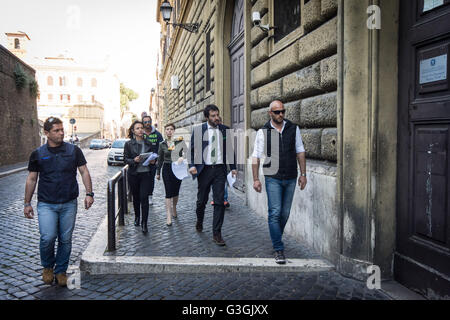 Rome, Matteo Salvini at Regina Coeli prison to promote chemical castration for pedophiles. ( Photo by: Andrea Ronchini/Pacific Press) Stock Photo