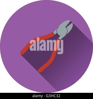 Icon of side cutters. Flat design. Vector illustration. Stock Vector