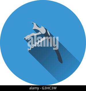 Waiter corkscrew icon. Flat design. Vector illustration. Stock Vector