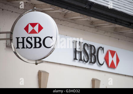 HSBC bank sign logo. Stock Photo