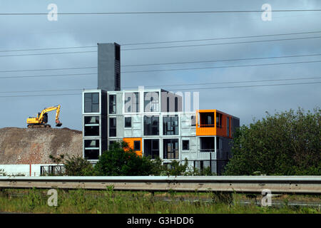 Containers office unit unitsbuilding buildings accommodation containers self build Stock Photo