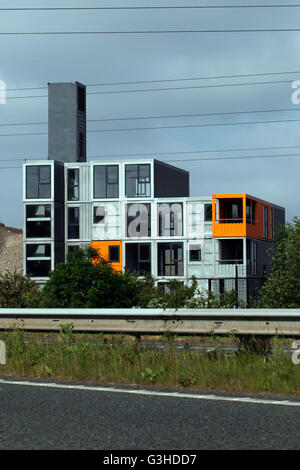 Containers office unit unitsbuilding buildings accommodation containers self build Stock Photo